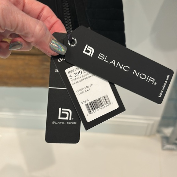 Blanc Noir 100% Leather Cherie Suede Motorcycle Jacket - Picture 11 of 13